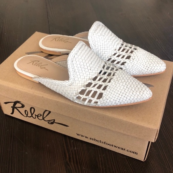 White leather woven mules - Picture 2 of 5
